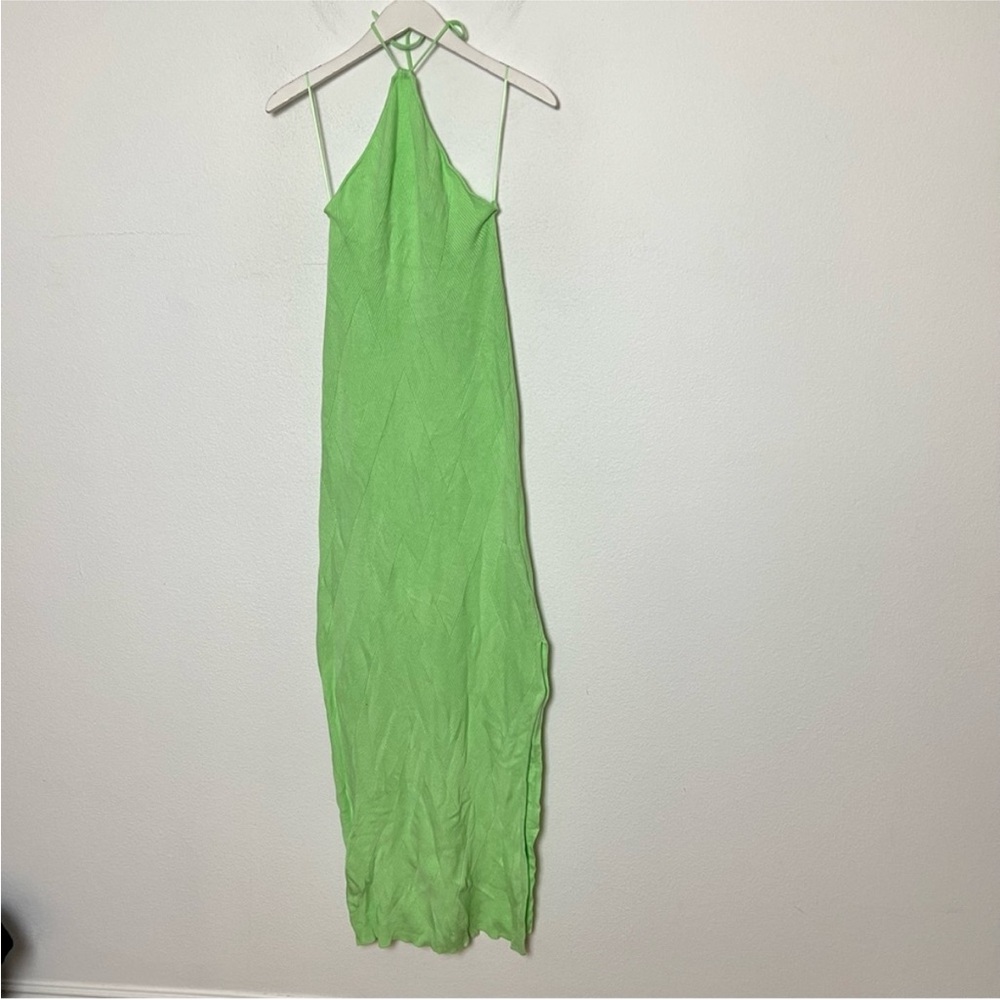 NWT Free People Beach Kristy Green Sweater Knit Halter Midi Dress Size SMALL - Picture 3 of 3